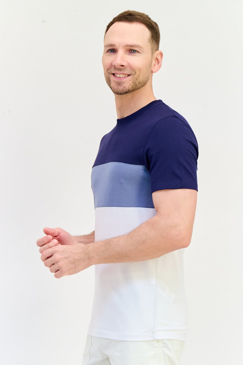 Celio Men Crew Neck Short Sleeves Colorblock T-shirt, Multicolor - Image 3